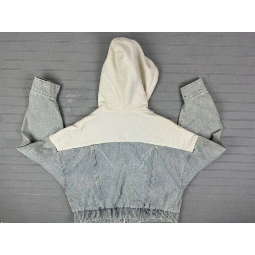BDG Urban Outfitters Size M Womens Hooded Denim Jean Jacket Zip Front Light Wash - Picture 4 of 4